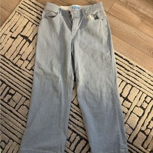 Women's Striped Ankle Cut Jeans with Elastic Waist